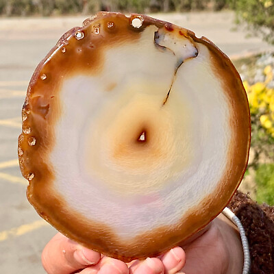 #ad 126G Natural and Beautiful Agate Geode Druzy Slice Extra Large Gem $440.00