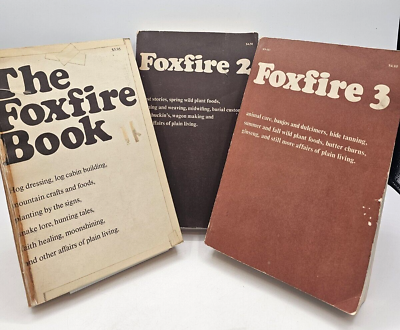 #ad Foxfire 1 3 Book Lot Eliot Wigginton PB Survival Homesteading Prepping $29.99