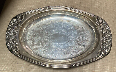 #ad E. Sheffield Oval Silver Plate OVAL DISH 13quot; X 8 1 2quot; MADE IN USA $15.00