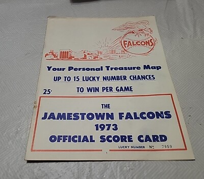 #ad 1973 Jamestown Falcons Official Scorecard Program Minor League Baseball $9.99