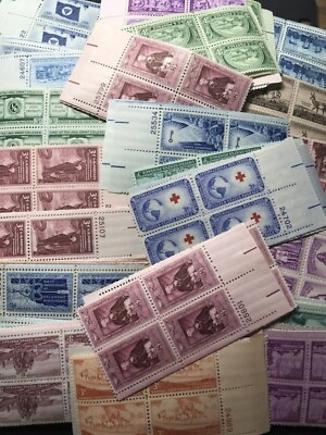 #ad Lot of 25 US Plate Blocks 3 Cent Mint MNH Fresh Stock FREE SHIPPING $11.99