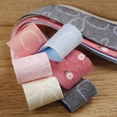 #ad 5yards Clover Printed Denim Ribbon for DIY Craft Bow Decor Gift Cake Wrapping $5.82
