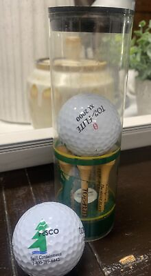 #ad Vintage Spalding Top Flight Titanium XL 2000 Golf Ball Tee Pesco Spill Logo New $9.75