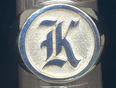 #ad Letter K Old English Solid Initial Ring Sterling Silver 925 Sizes 6 16 $116.00