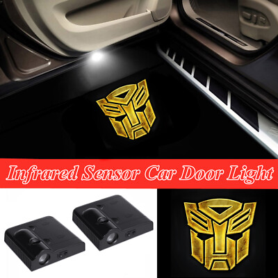 #ad 2Pcs Yellow Transformers Autobot Logo Car Door Laser Projector Shadow Lights $19.99