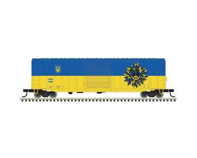 #ad N Gauge Atlas Ukraine Relief Trainman ACF 50#x27; 6quot; Boxcar #1991 $20.99