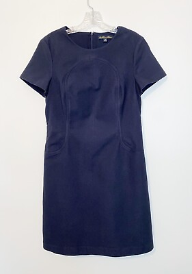 #ad Brooks Brothers Navy Blue Dress Zip Back Career Dress Size 12 $15.00