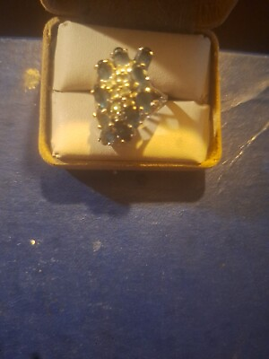 #ad 18K Hge Blue Saphire And Diamonds $110.00
