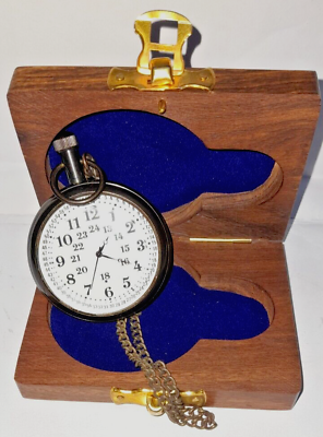 #ad Pocket Watch Clock Chain Brass Nautical Vintage Gift Box Maritime Antique Gift $19.80