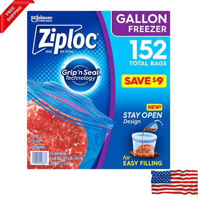 #ad Ziploc Easy Open Tabs Freezer Gallon Bags 152 ct. FREE amp; FAST SHIPPING $26.75