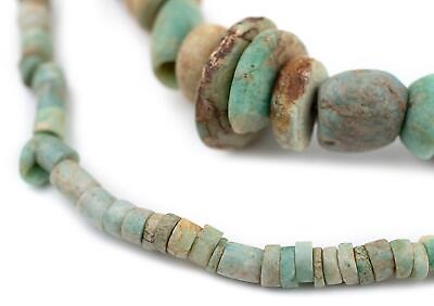 #ad Ancient Amazonite African Stone Beads #8626 15mm Mali Green Cylinder Gemstone $1195.00