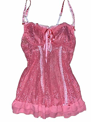 #ad Sexy Vintage Cinema Etoile Seductivewear Lace Lingerie Slip Dress Large $17.50