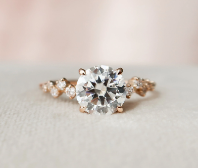 #ad Gold Diamond Ring IGI GIA Certified Lab Grown Round 2.25 Ct 18K Rose Sizes 5 6 7 $2277.60