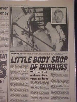 #ad VINTAGE NEWSPAPER HEADLINE MURDER SERIAL KILLER JEFFREY DAHMER ARRESTED 1991 $21.95