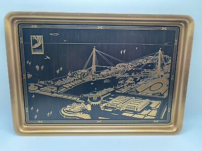 #ad Vintage 1933 Chicago World’s Fair A Century Of Progress Copper Tray Original Box $49.00
