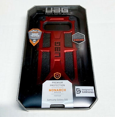 #ad NEW UAG Urban Armor Gear Monarch Series Case for Samsung Galaxy S10 Black Red $14.20