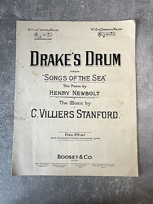 #ad Drake’s Drum Music By C. Villiers Stanford From ‘Songs Of The Sea’ Poem 1931 GBP 1.00