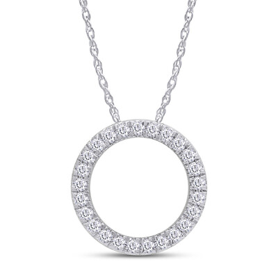 #ad 1 4 CT TW Lab Grown Circle of Life Diamond Necklace Pendant 925 Sterling Silver $175.30