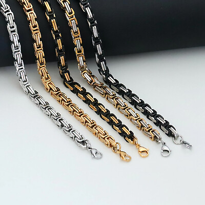 #ad Men#x27;s Chain Necklace Byzantine Chain Necklace Stainless Steel Heavy Link Chain $15.99