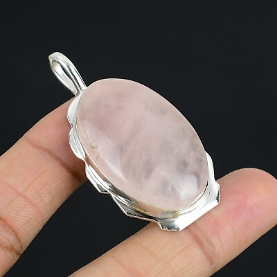 #ad Rose Quartz Gemstone 925 Sterling Silver Jewelry Handmade Pendant For Gifts $19.99