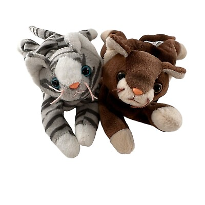 #ad Ty Beanie Babies Lot Of 2 Cats Pounce amp; Prance Kitten Plush Stuffed Animal Set $11.48