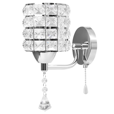 #ad Modern Decorative LED Crystal Wall Light Sconce Bedroom Hallway Wall Lamp Silver $19.98