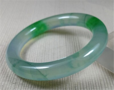 #ad 55mm Natural Ice Green Ancient Jadeite Jade Bracelet Bangle Emerald Bracelets $77.60