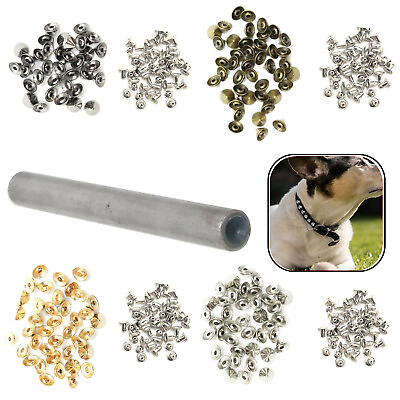#ad 100pcs Punk Studs 6.5mm 9mm Cone Spikes Rivets 100pcs for Bags Leather crafts $9.63