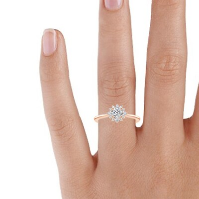 #ad Gold Diamond Ring 0.80 Ct Round IGI GIA Certified Lab Grown 18K Rose Sizes 5 6 7 $863.20