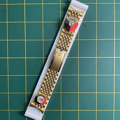 #ad VINTAGE 22MM G SNAKE BEADS OF RICE GOLD PLATED WATCH BRACELET BAND 104 $54.00