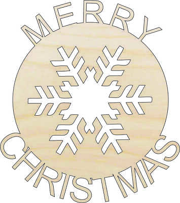 #ad Merry Christmas Snowflake Laser Cut Wood Shape XMS116 $43.00