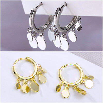 #ad Elegant Jewelry 925 Silver FilledGold Hoop Earring Women Wedding Gift C $3.35