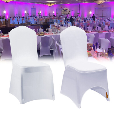 #ad 10 20 50 100 White Spandex Stretch Folding Chair Covers Wedding Party Banquet $95.96