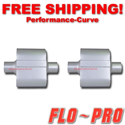 #ad Pair of Single Chamber Performance Race Mufflers FLO PRO 2.5quot; 2.5quot; V425109 $62.95