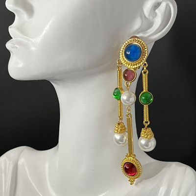 #ad Gold Pearl Colorful Bohemian Ear Clip $5.59