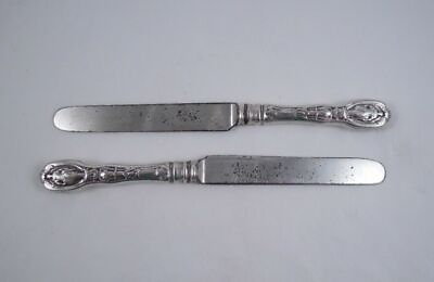 #ad GORHAM MYTHOLOGIQUE STERLING PAIR OF LUNCHEON KNIVES WORN 8 3 8quot; $126.65
