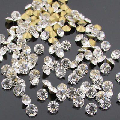 Crystal Clear Pointed Back Rhinestones loose chatons glass crystals beads Gems $3.99