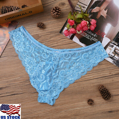 #ad US Sissy Men Pouch Panties Lace Bikini Briefs Thongs G String Lingerie Underwear $6.59