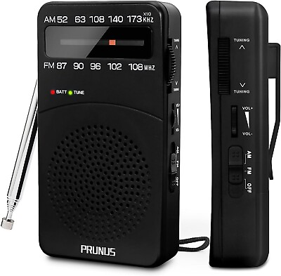 #ad Portable AM FM Radio Compact Transistor Radio Pocket Radio BLACK $14.27