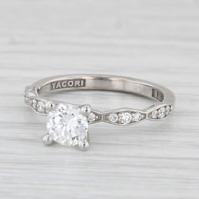 #ad New Tacori 0.73ctw Round Diamond Engagement Ring 18k White Gold Size 6.5 $1599.99