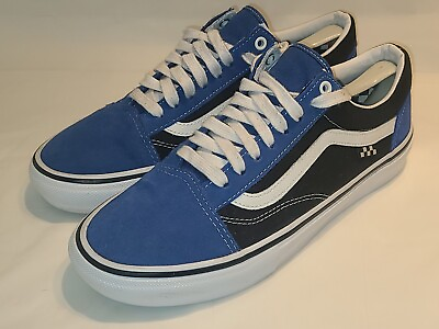 #ad Vans Off the Wall Shoes 10.5 Old Skool Low Top Sneaker Blue Suede Comfy Cush $49.88