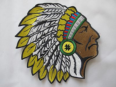 #ad 3034 7 1 2quot;INDIAN CHIEF HEADDRESS EMBLEM PATCH SEW ON EMBROIDERED APPLIQUE PATCH $9.00