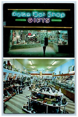 #ad c1960 Polka Dot Gift Shop Multi View Hollywood Florida Vintage Antique Postcard $8.42