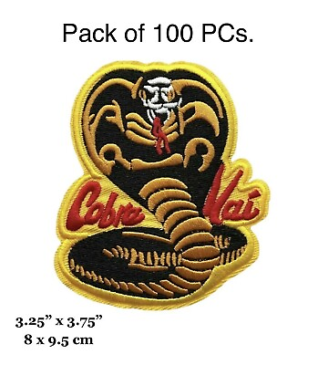 #ad Karate Kid Cobra Kai Snake Logo Symbol Yellow Embroidered Iron On Patch $145.00