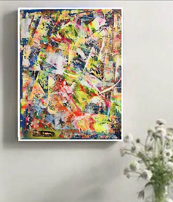 #ad ORIGINAL ABSTRACT MODERN ART 16x20 COLLECTIBLE READY TO HANG UNIQUE PAINTING $95.00