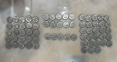 #ad Kennedy Half Dollars US Coin Lot of 68 Lightly Circulated Coins Dated 1971 1991 $49.00