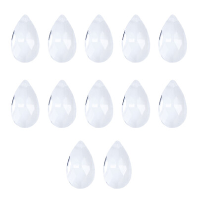 #ad 12pcs Chandelier Glass Teardrop Crystals Hanging Accessories $8.15