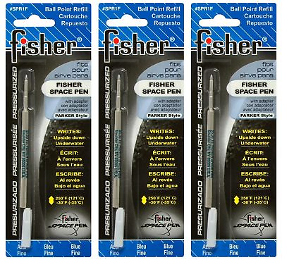 #ad Fisher Space Pen Refills 3 Pressurized Blue Fine Point Refills SPR1F 3Pack $22.90