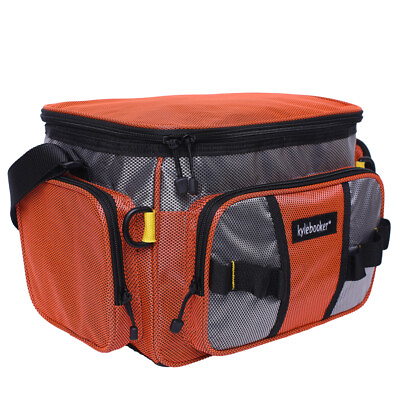 #ad Fishing Waterproof Carry Bag Tackle Storage Bag Waist Shoulder Pack Box Orange $18.99