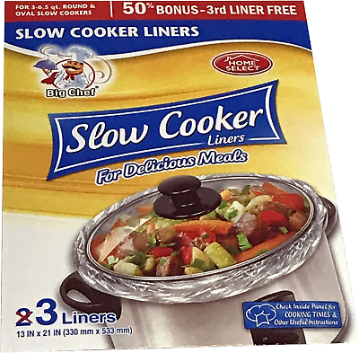 #ad Slow Cooker Liners Pack of 3 Will Fit Oval and 3 6.5 Qt Rounds $13.74